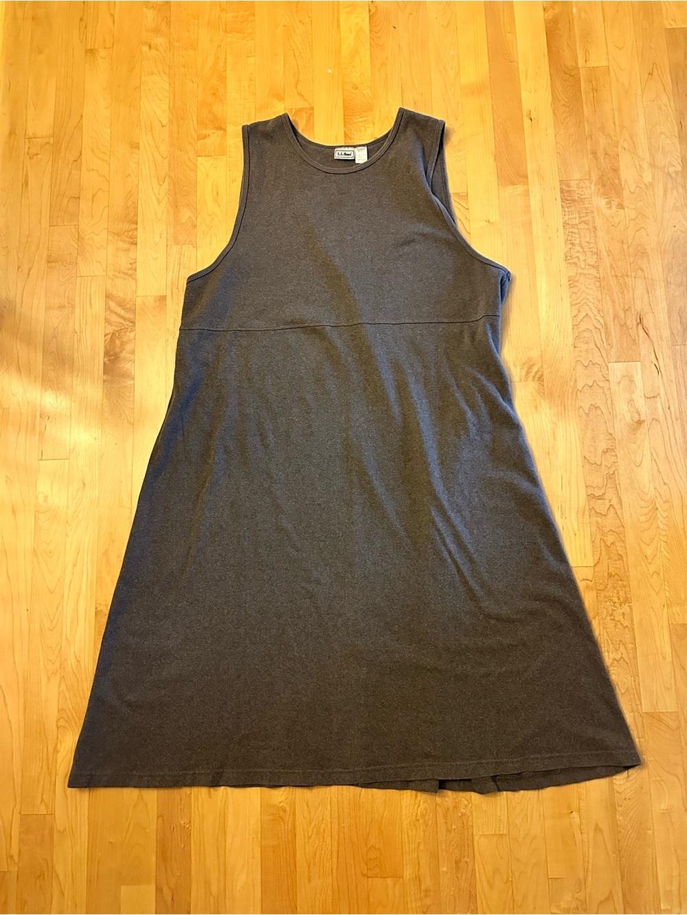 L.L. Bean Sleeveless Charcoal Gray A-Line Dress made in USA
